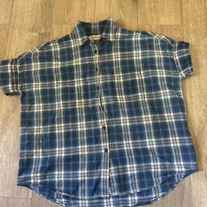 Madewell Navy and White Plaid Casual Shirt